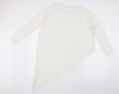 Preloved River Island Womens White   Basic T-Shirt Size 12 - Back