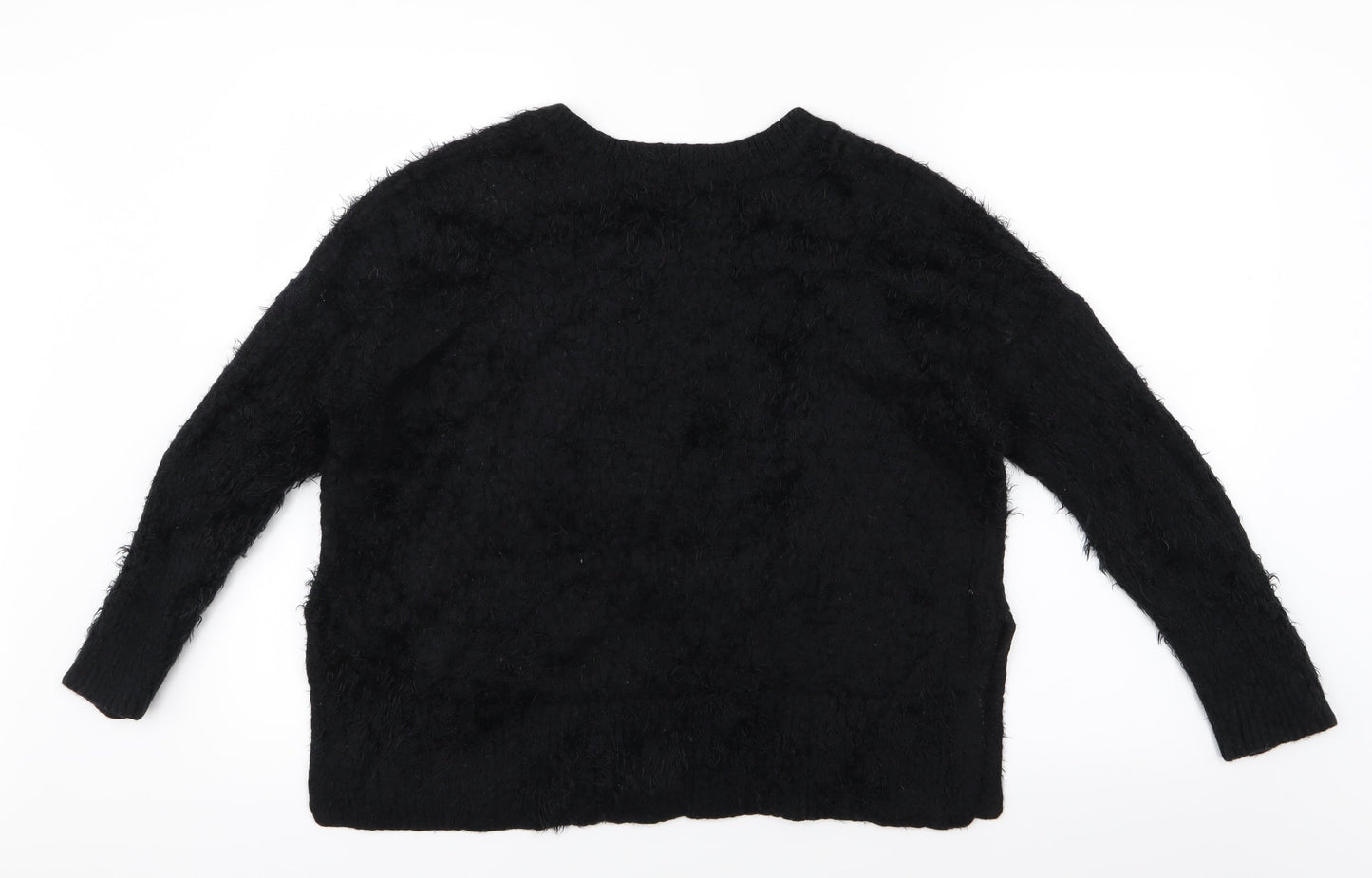 H&M Womens Black  Knit Pullover Jumper Size 10