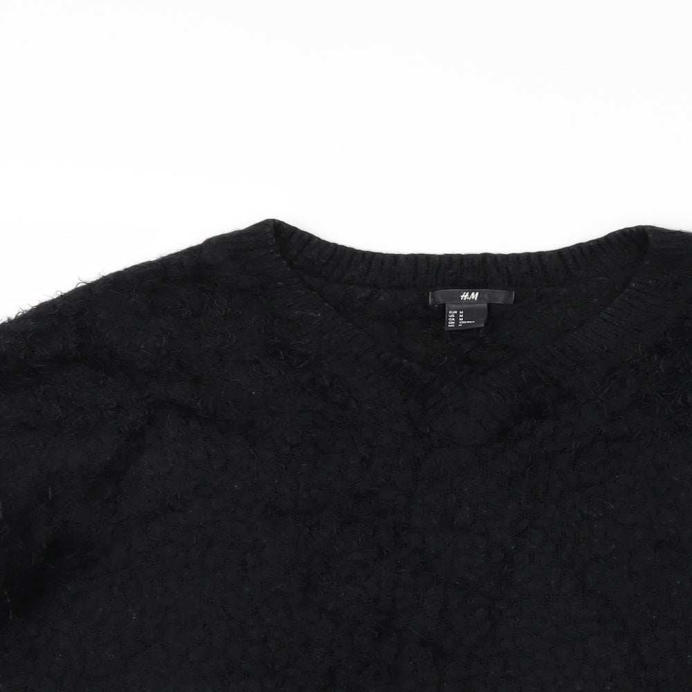 H&M Womens Black  Knit Pullover Jumper Size 10