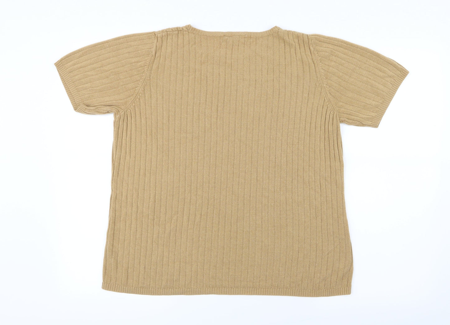 BHS Womens Beige  Knit Basic T-Shirt Size 18