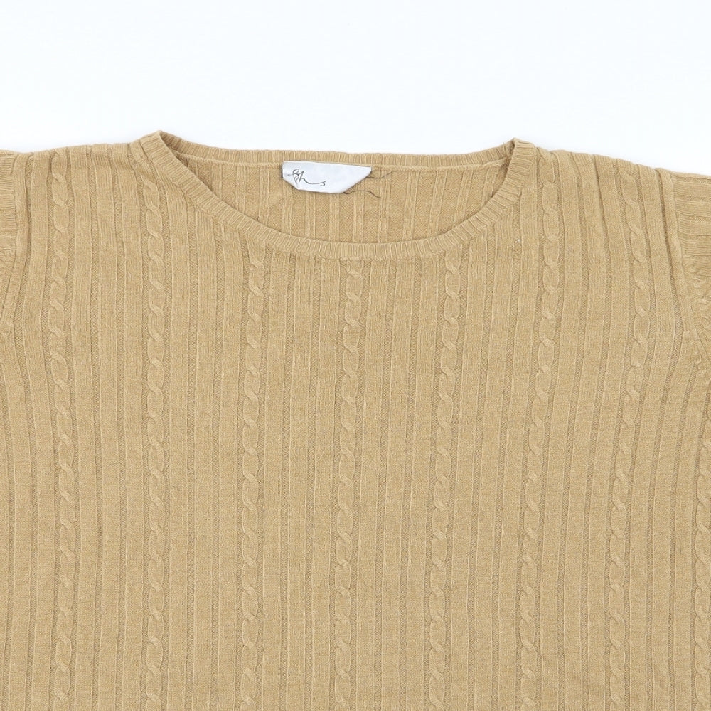 BHS Womens Beige  Knit Basic T-Shirt Size 18