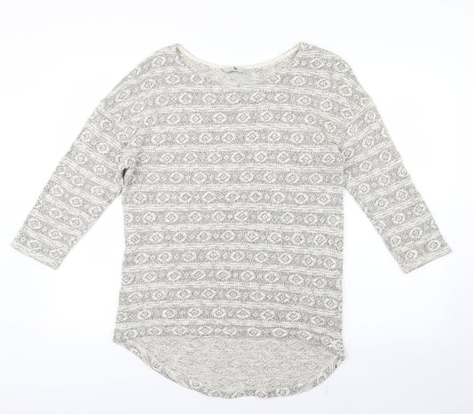 TU Womens Grey Geometric Knit Pullover Jumper Size 12