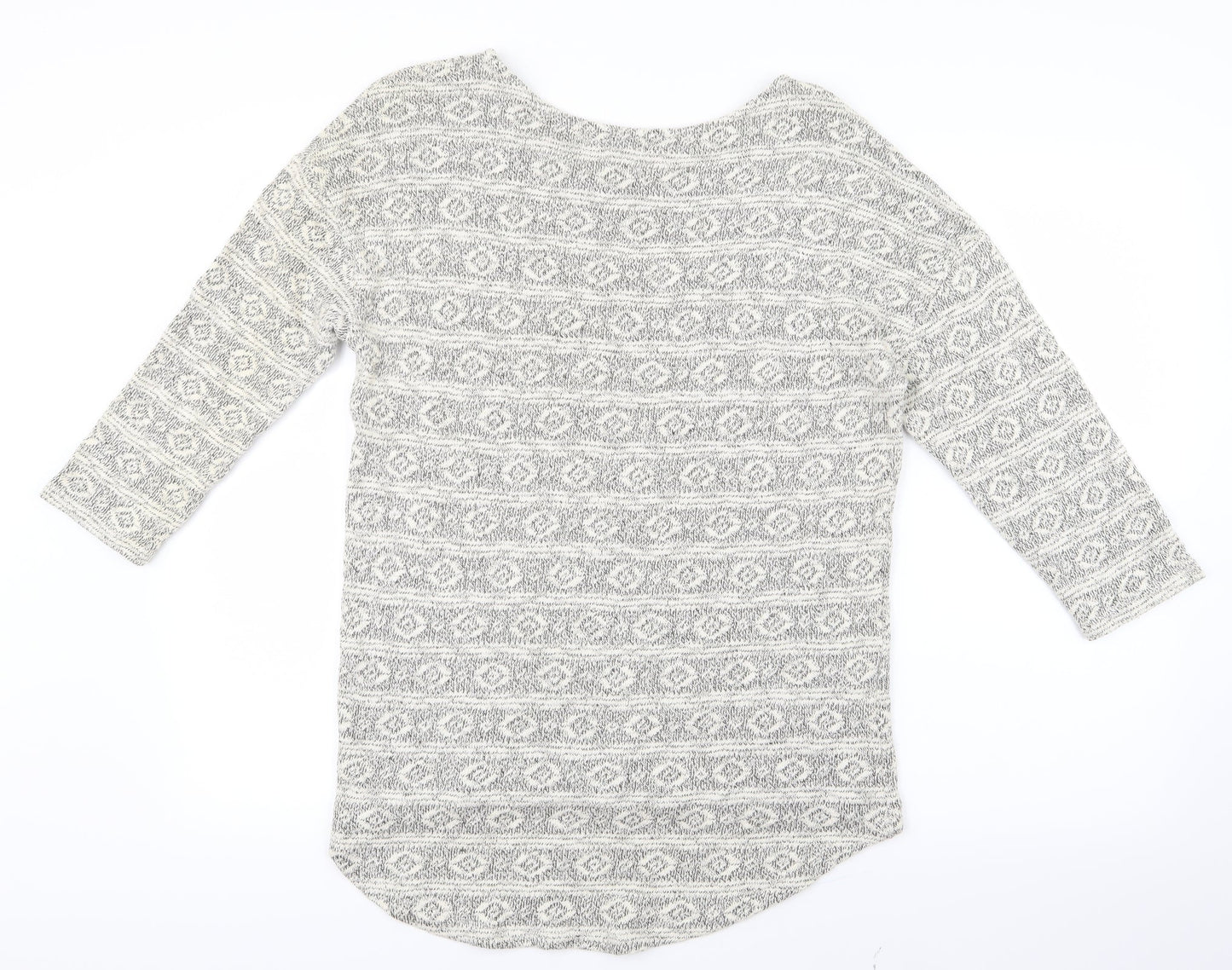 TU Womens Grey Geometric Knit Pullover Jumper Size 12