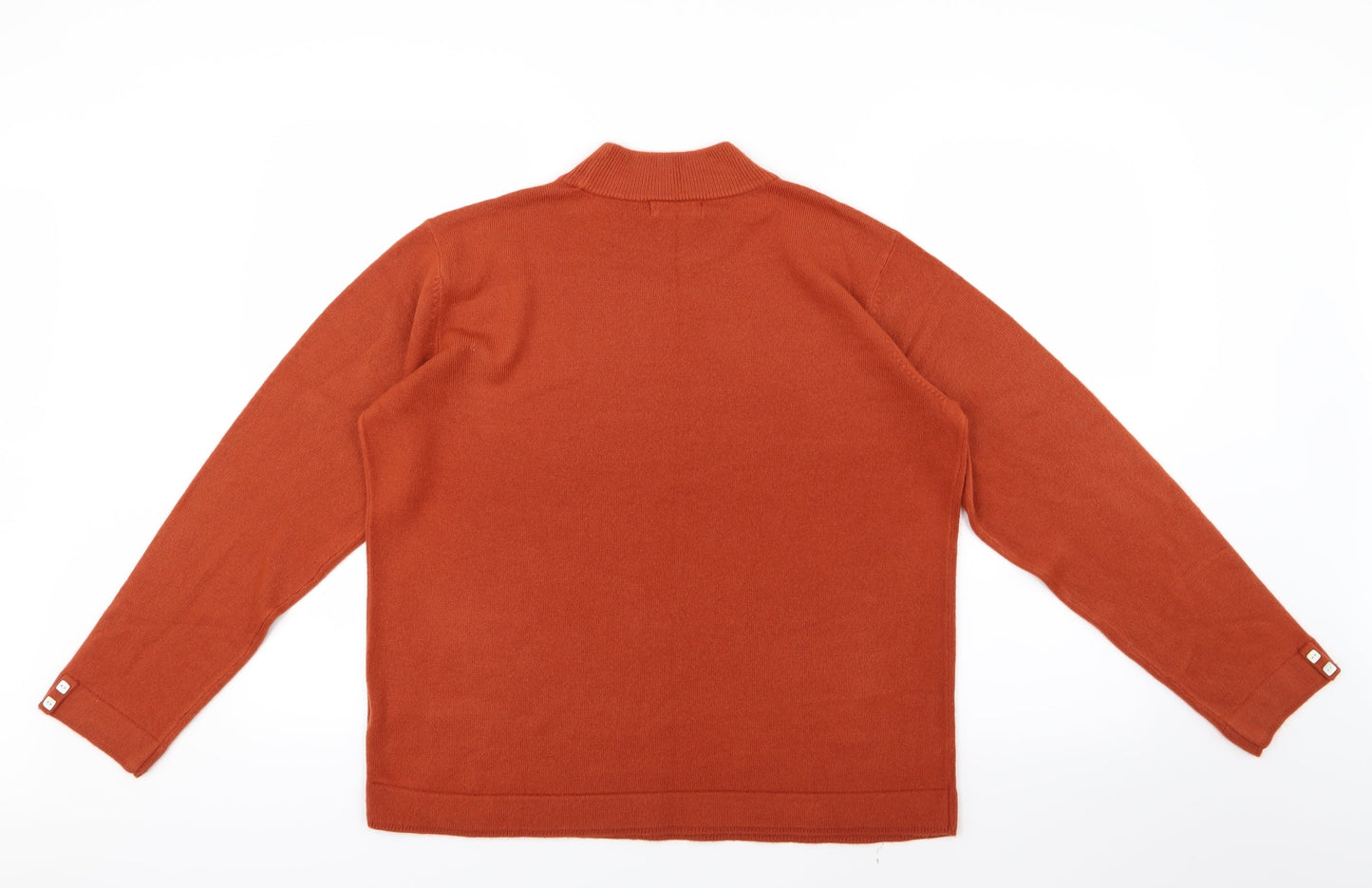 BM Womens Orange  Knit Pullover Jumper Size M