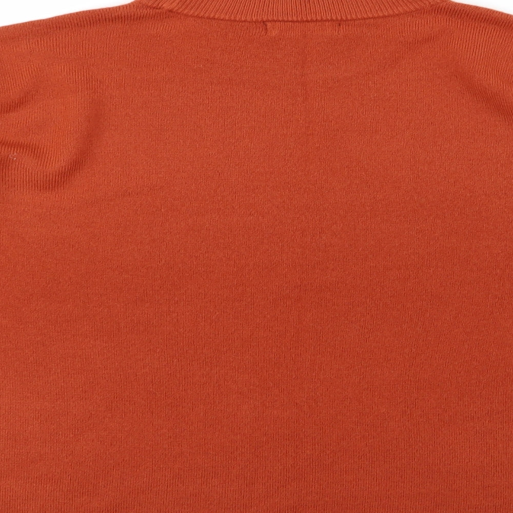 BM Womens Orange  Knit Pullover Jumper Size M