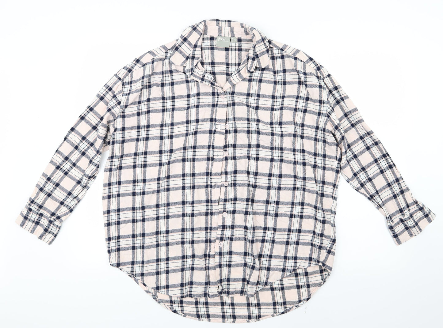 ASOS Womens Pink Check  Basic Button-Up Size 8