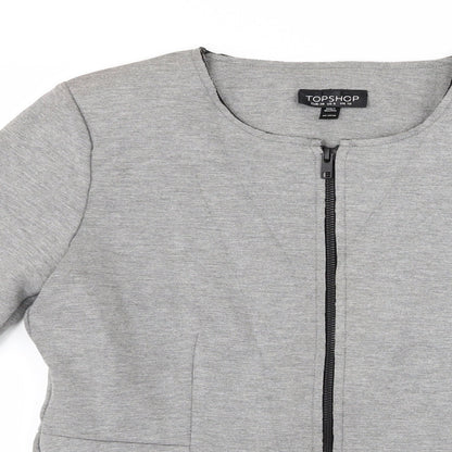 Preloved Topshop Womens Grey   Jacket  Size 10 - Detail