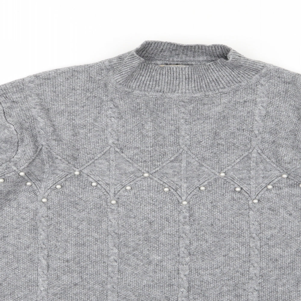 LIN.H.H. Womens Grey  Knit Pullover Jumper Size M