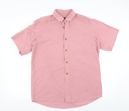 Preloved Cotton Traders Mens Pink    Button-Up Size M - Front