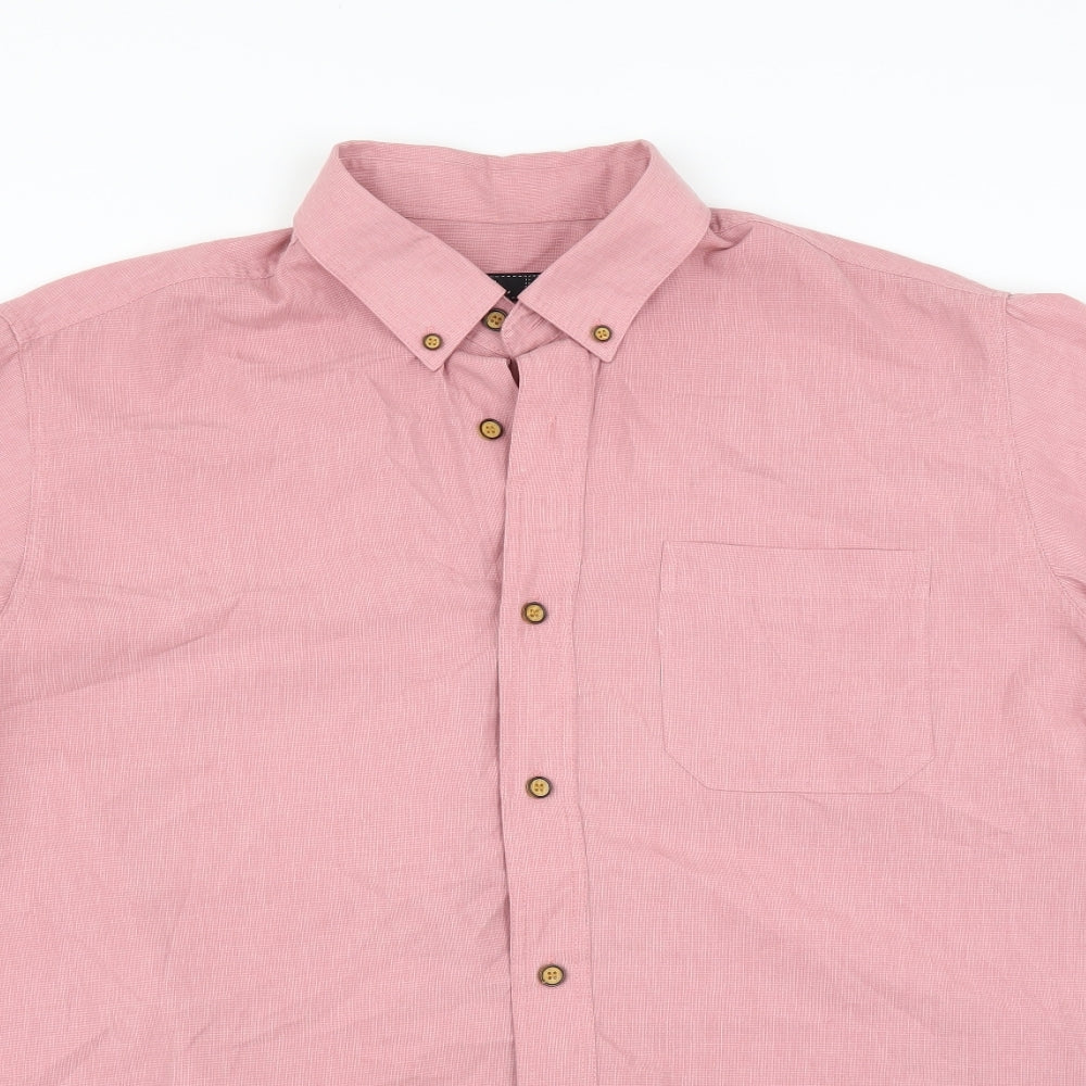 Cotton Traders Mens Pink    Button-Up Size M