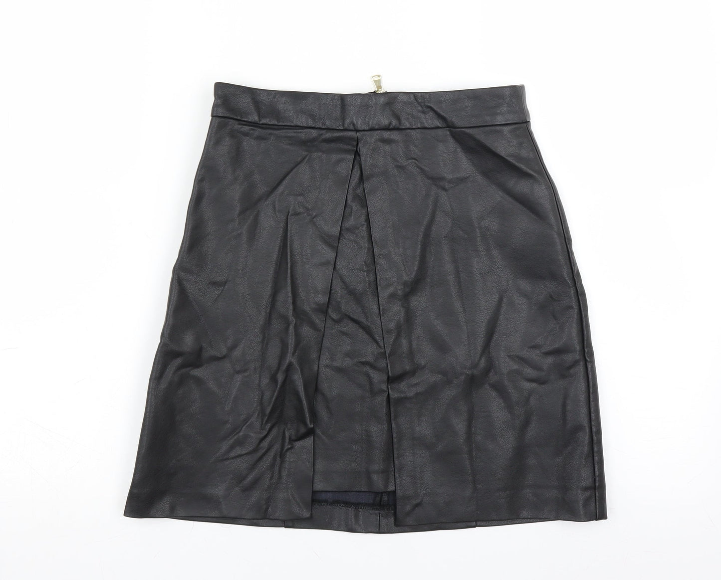 River Island Womens Black   A-Line Skirt Size 8  - pleated front