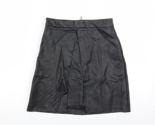 River Island Womens Black   A-Line Skirt Size 8  - pleated front