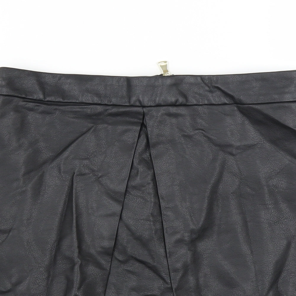 River Island Womens Black   A-Line Skirt Size 8  - pleated front
