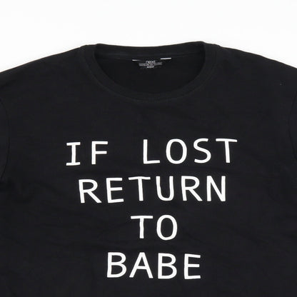 Preloved NEXT Mens Black   Pullover Sweatshirt Size M  - if lost return to babe - Detail