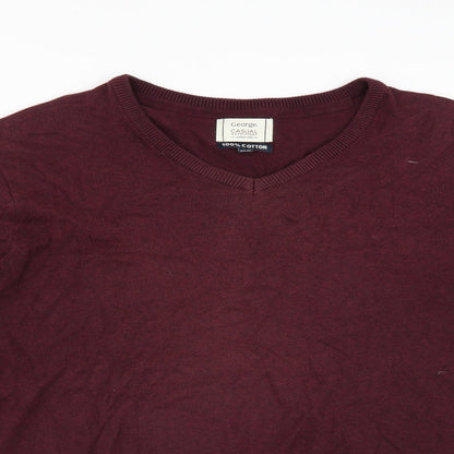 Preloved George Mens Purple   Pullover Jumper Size XL  - burgundy - Detail