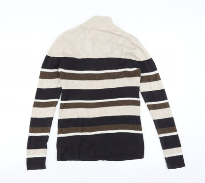 Preloved Croft & Barrow Womens Beige Striped  Pullover Jumper Size M - Back