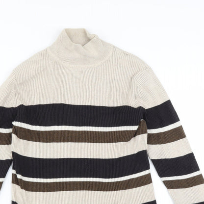 Preloved Croft & Barrow Womens Beige Striped  Pullover Jumper Size M - Detail