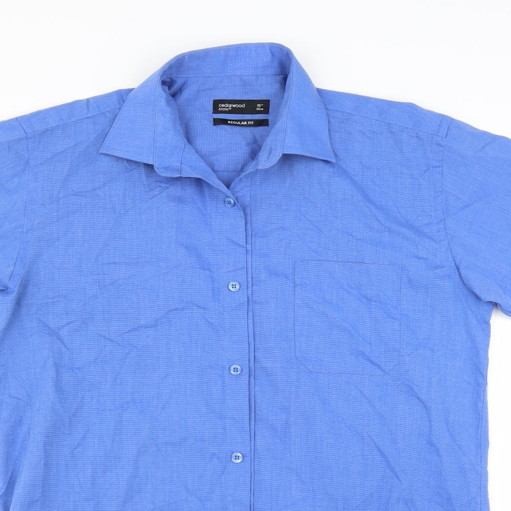 Cedar Wood State Mens Blue    Button-Up Size 15