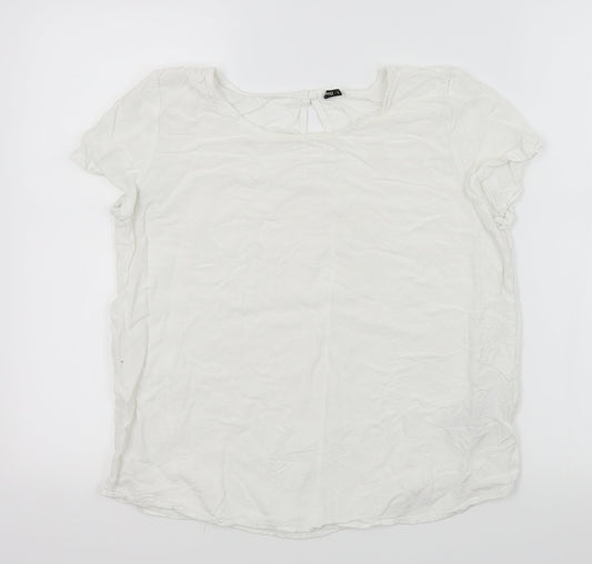 Only Womens White   Basic T-Shirt Size 10