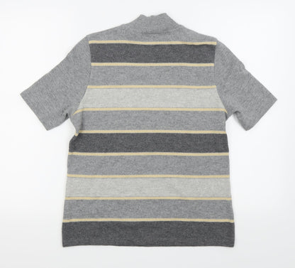 Preloved Basler Womens Grey Striped  Basic T-Shirt Size 10 - Back