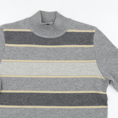 Preloved Basler Womens Grey Striped  Basic T-Shirt Size 10 - Detail