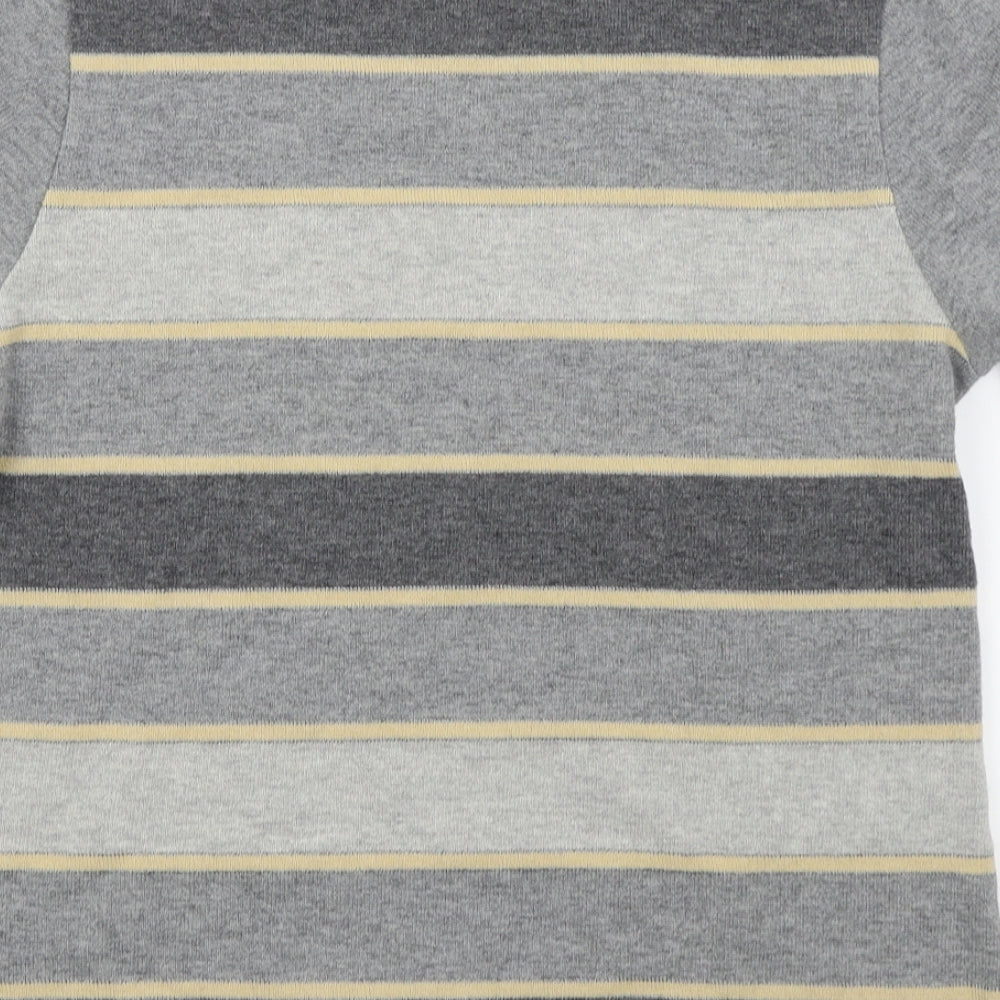Basler Womens Grey Striped  Basic T-Shirt Size 10