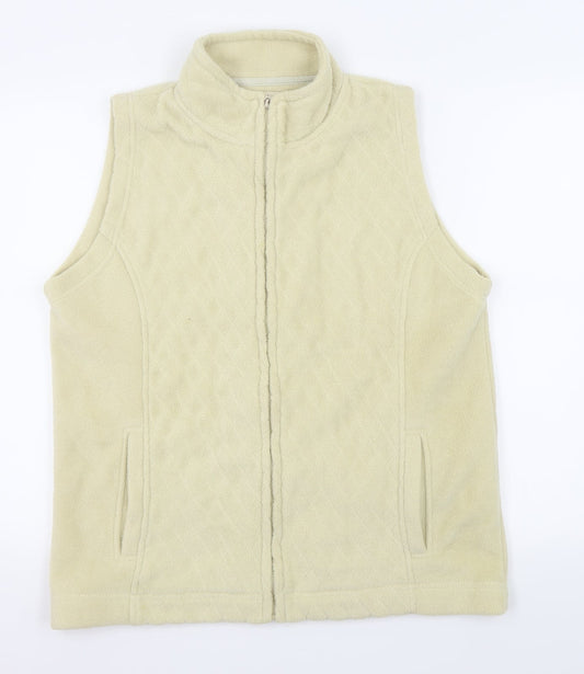 EWM Womens White   Gilet Coat Size 14  - fleece
