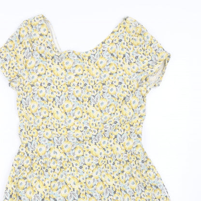 Preloved NEXT  Womens Yellow Floral  A-Line  Size 12 - Detail