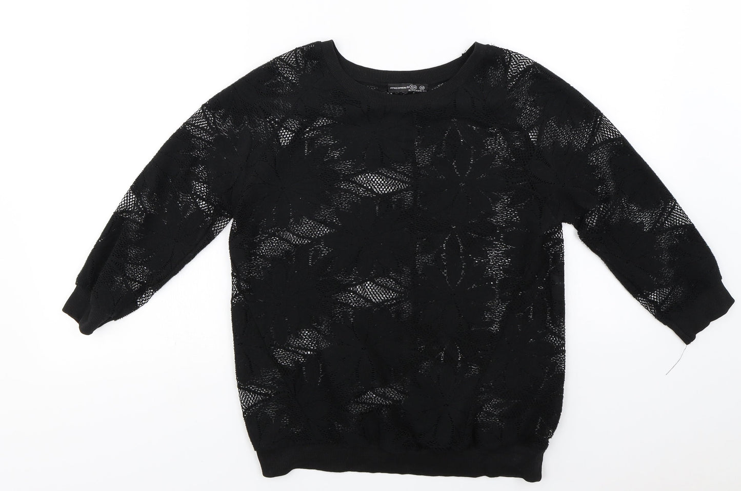 Atmosphere  Womens Black Floral  Pullover Jumper Size 6
