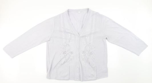 Preworn Womens Grey   Cardigan Jumper Size 22