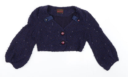 Preloved Pres De Moi Womens Blue   Cardigan Jumper Size S - Front