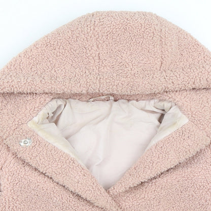 Preloved Nutmeg Girls Pink   Overcoat Coat Size 4-5 Years - Detail