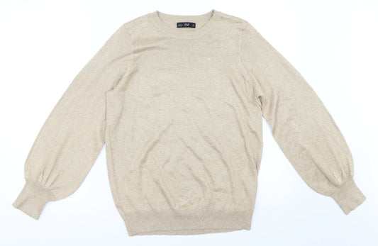 F&F Womens Gold   Pullover Jumper Size 14