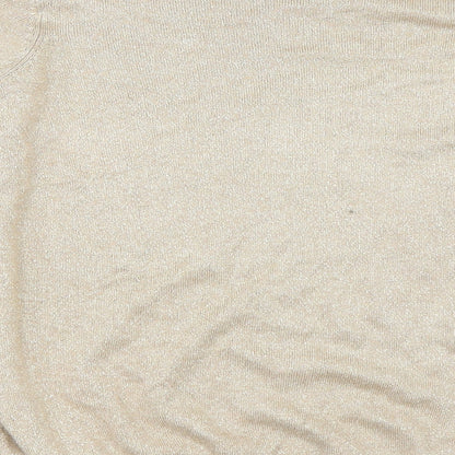 Preloved F&F Womens Gold   Pullover Jumper Size 14 - Label