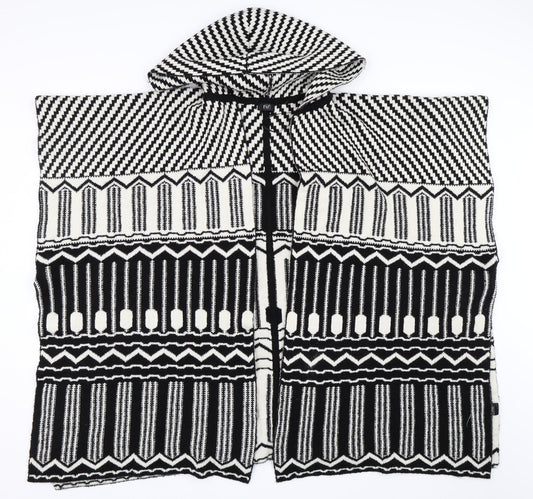 F&F Womens Black Geometric  Cape Jumper Size M