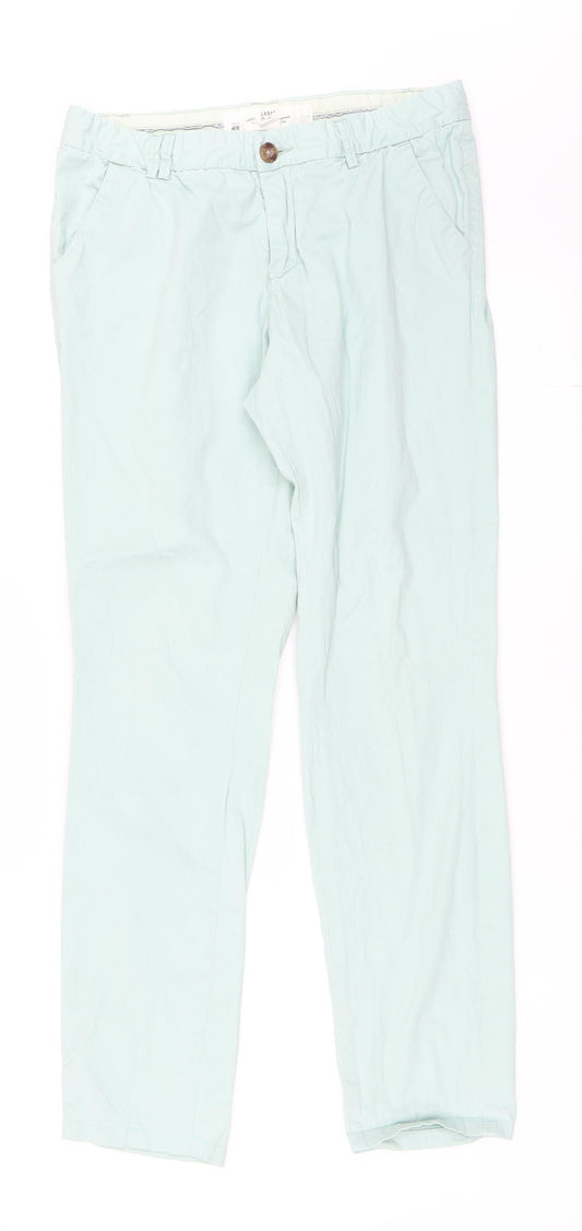 H&M Womens Blue   Chino Trousers Size 36 L28.5 in