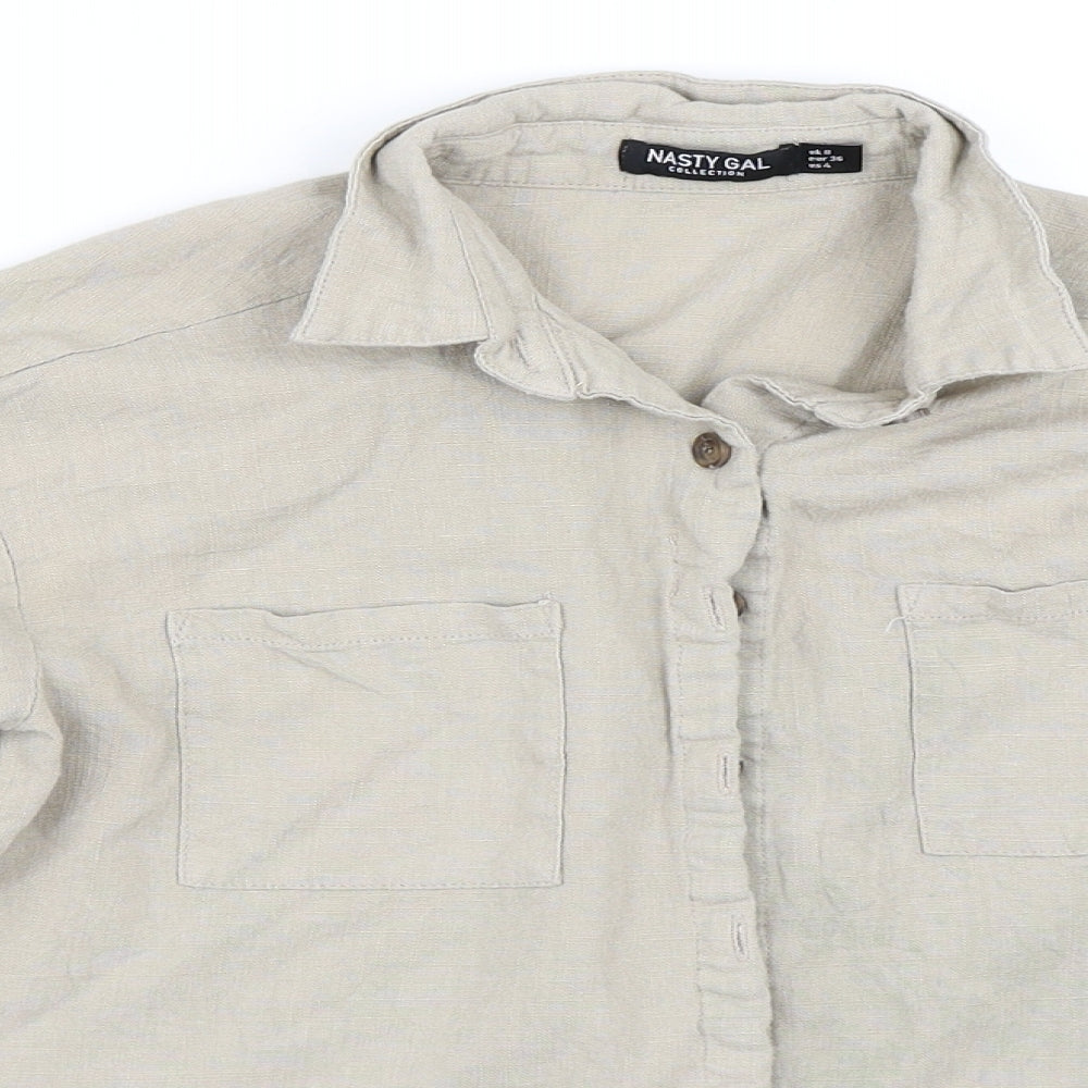 Nasty Gal Womens Beige   Basic Button-Up Size 8