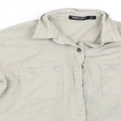 Preloved Nasty Gal Womens Beige   Basic Button-Up Size 8 - Detail