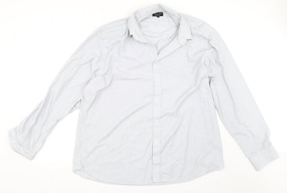 Preloved Taylor & Wright Mens Grey    Button-Up Size 17.5 - Front