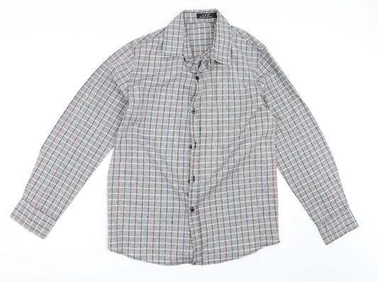 Preworn Mens Grey Check   Button-Up Size XL