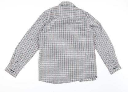 Preloved Preworn Mens Grey Check   Button-Up Size XL - Back