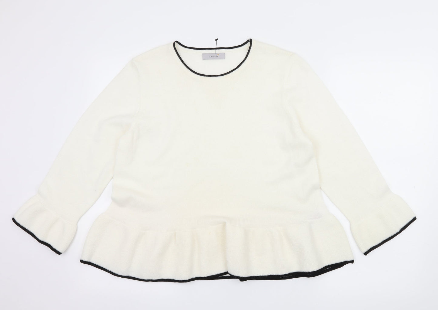 Per Una Womens White  Knit Pullover Jumper Size 14