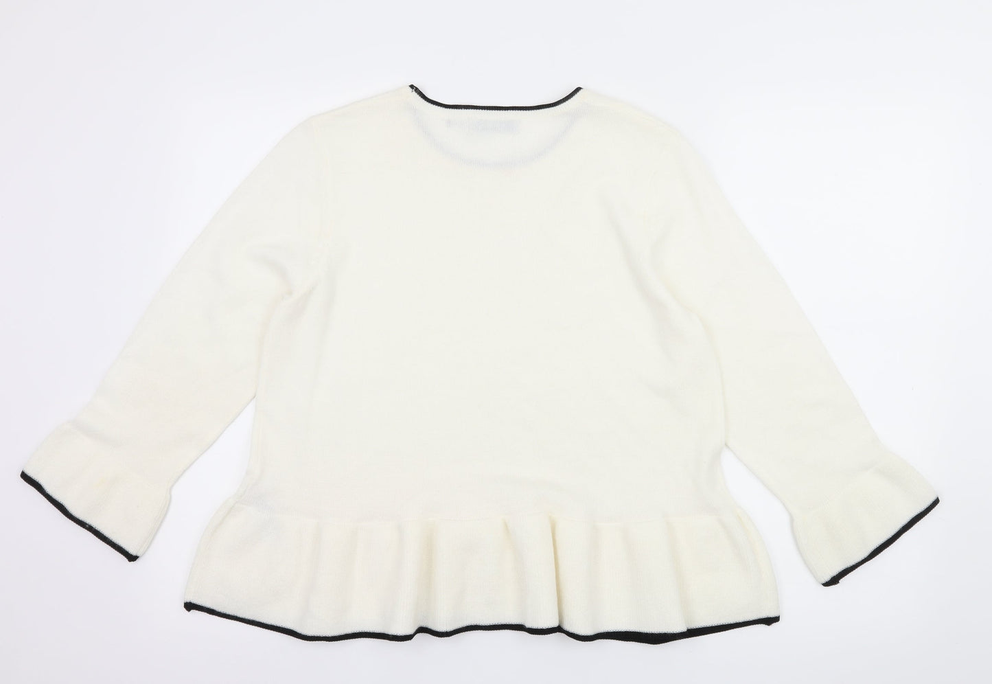Per Una Womens White  Knit Pullover Jumper Size 14
