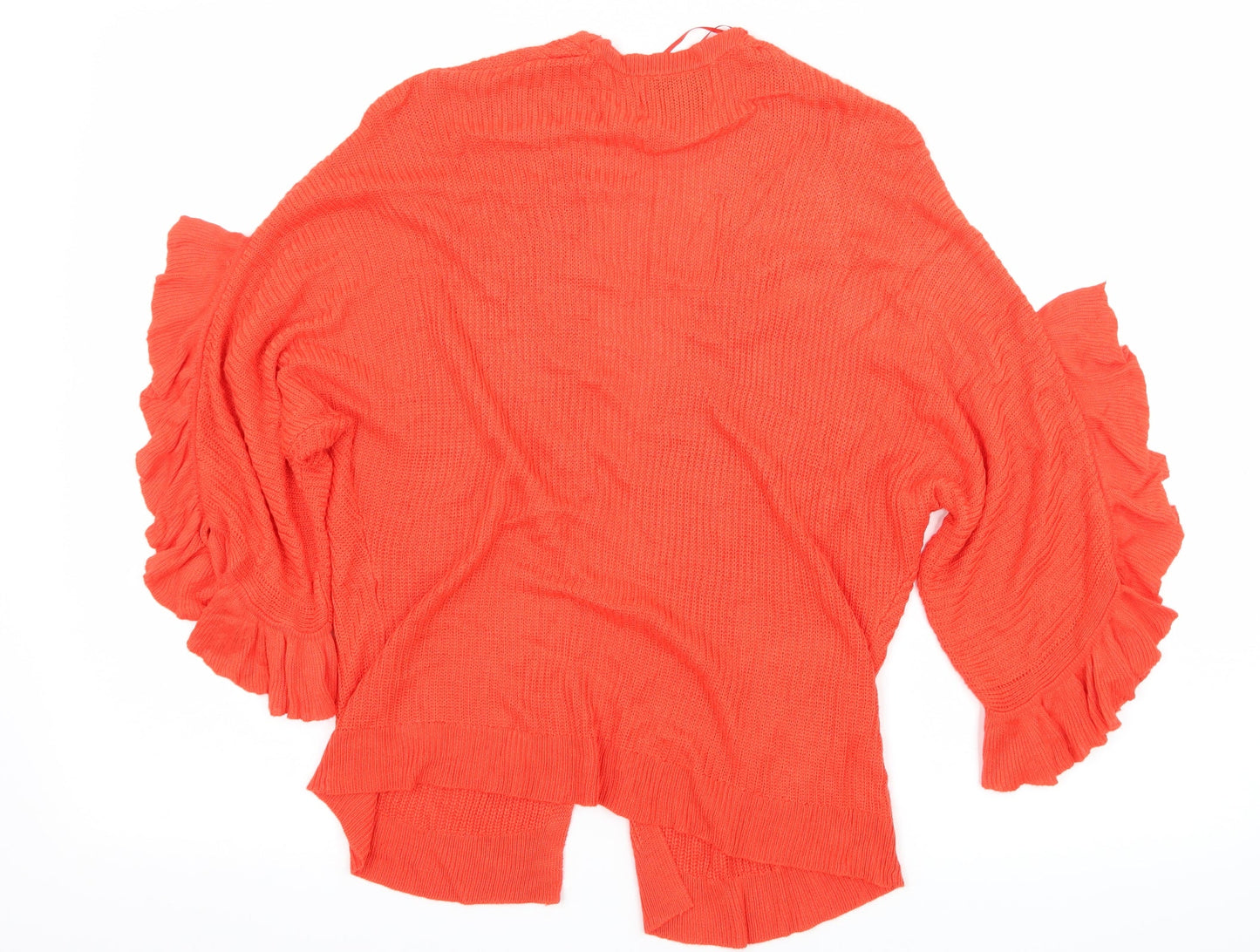 Papaya Womens Orange  Knit Cardigan Jumper Size S