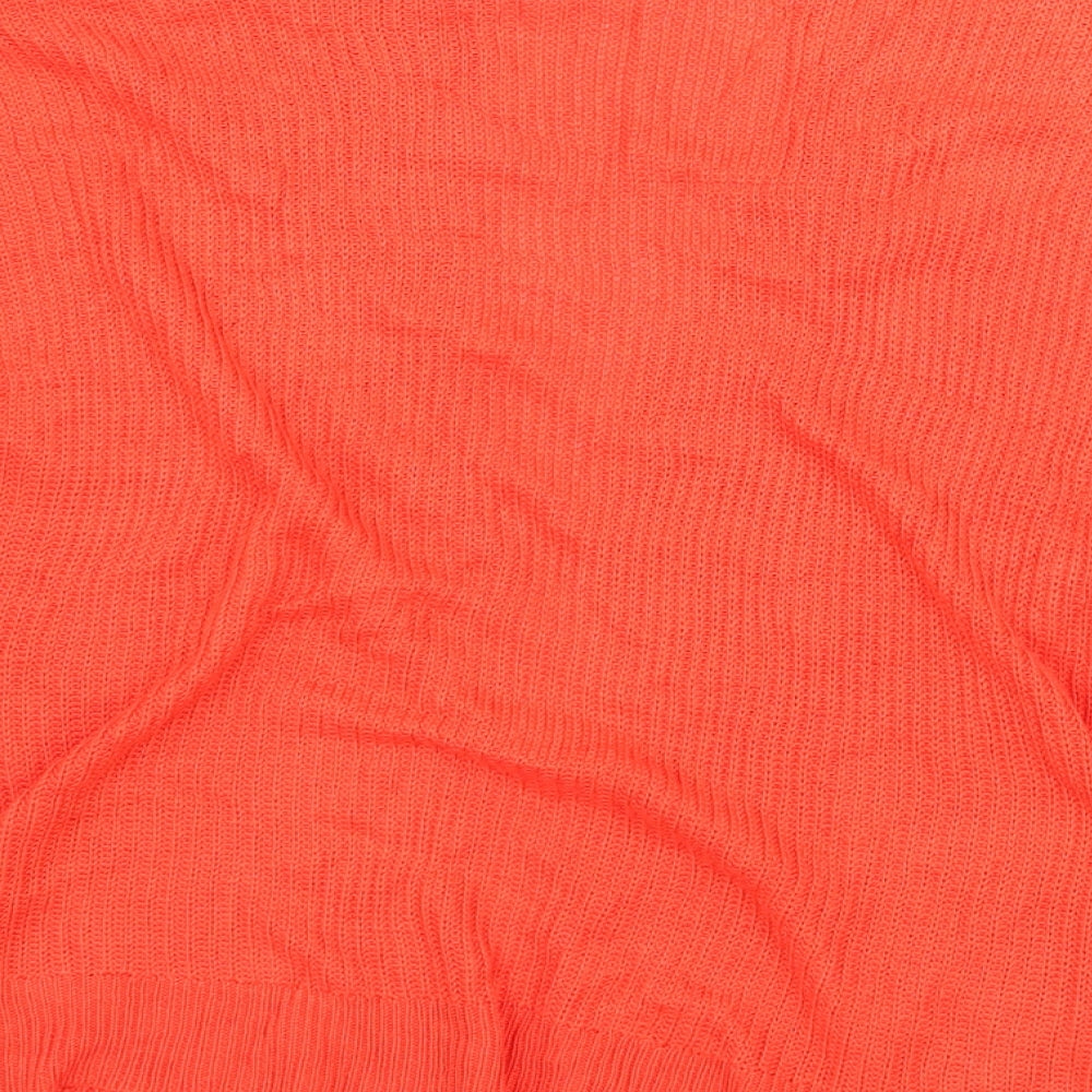 Papaya Womens Orange  Knit Cardigan Jumper Size S
