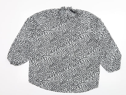 Preloved Primark Womens White Polka Dot  Basic Blouse Size 12 - Front