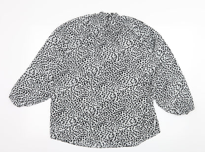 Preloved Primark Womens White Polka Dot  Basic Blouse Size 12 - Back