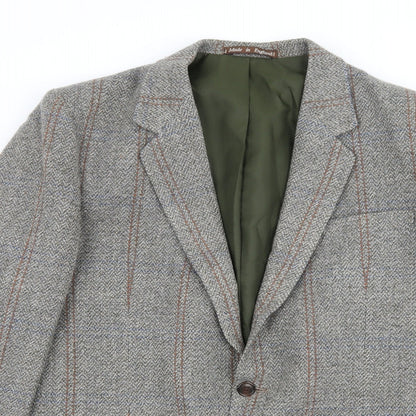 Preloved Coes Mens Grey Striped  Jacket Blazer Size L - Detail