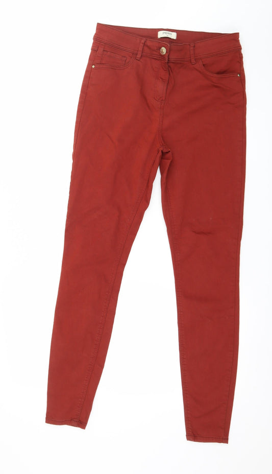 Preloved Papaya Womens Red  Denim Skinny Jeans Size 12 L29 in - Front