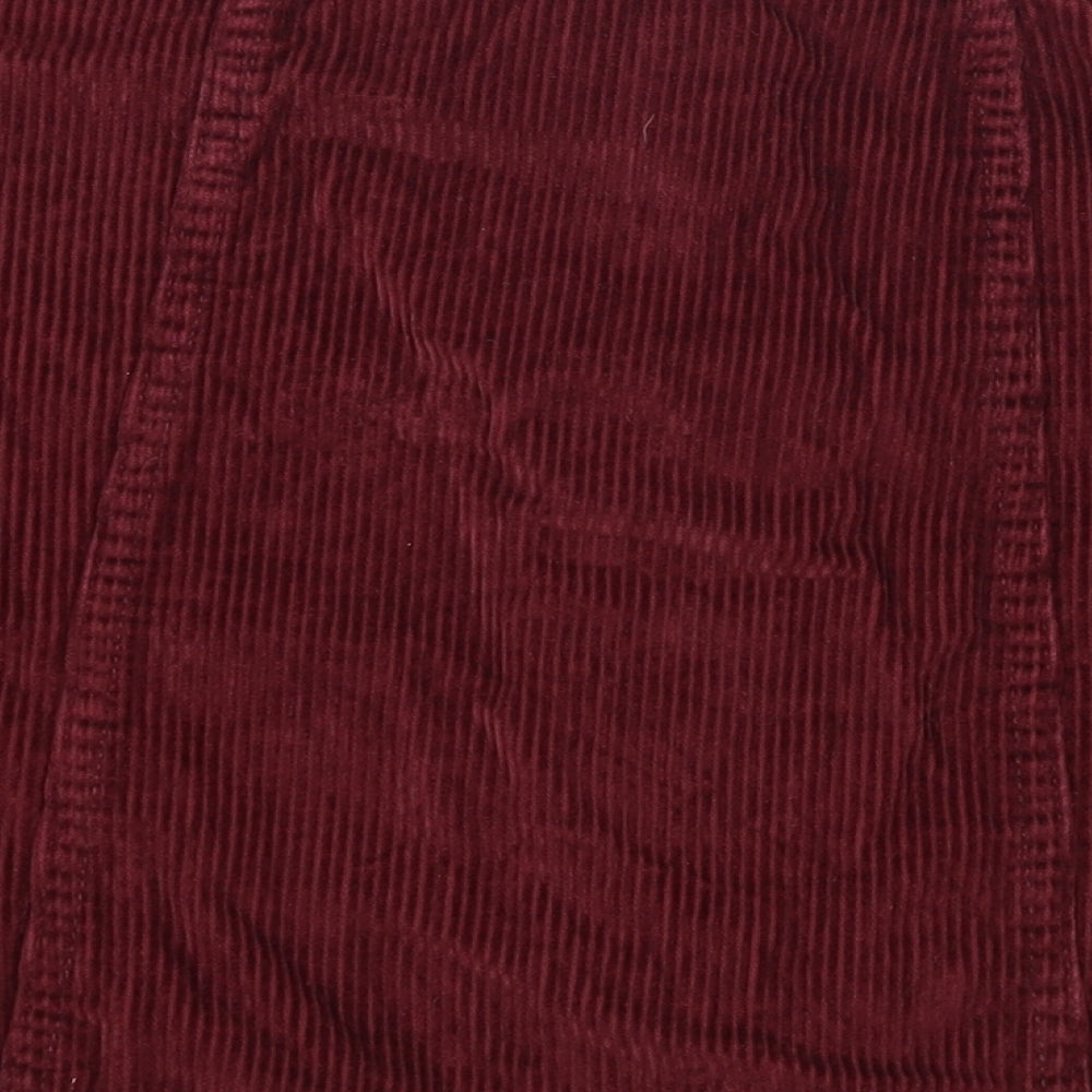 Denim & Co. Womens Red  Corduroy A-Line Skirt Size 8